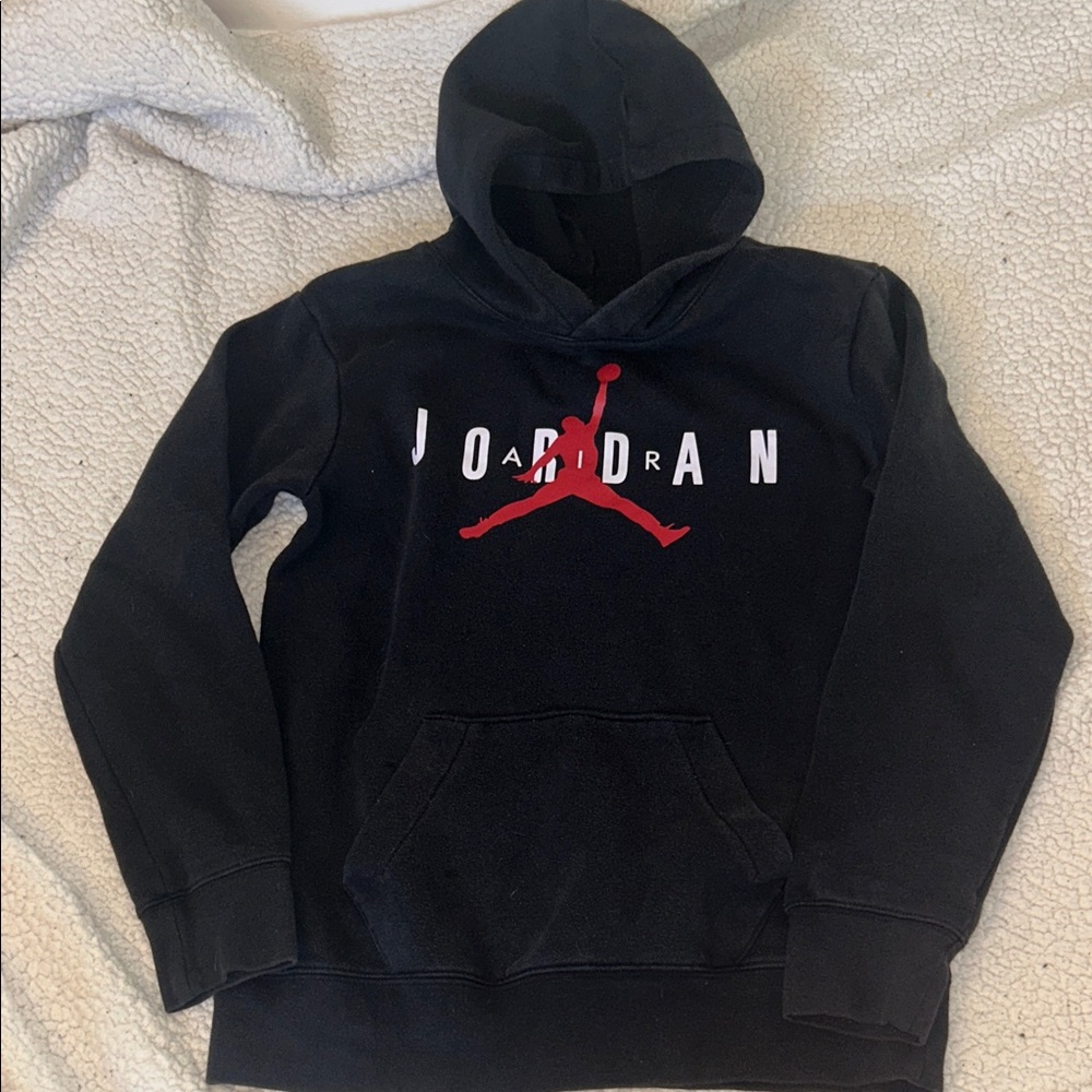 Jordan Black Hoodie with Red Jumpman Logo size L